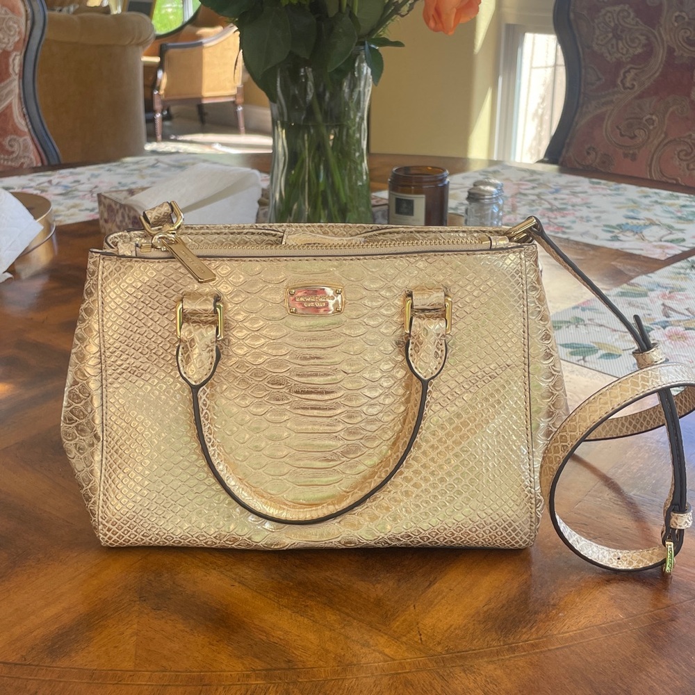 Michael Kors Gold Sutton Medium Leather Bag